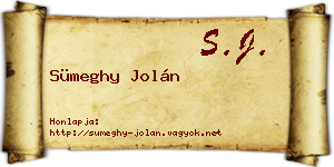 Sümeghy Jolán névjegykártya