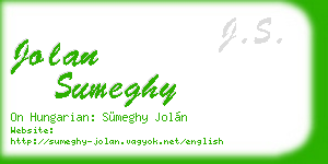 jolan sumeghy business card